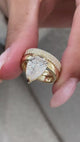Claudine Bridal Set Rings Set 3.4ct TCW, 14K Gold