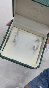 Diamond Hoop Earrings 3.2 ct White Gold
