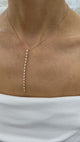 Diamond Lariat Necklace 0.9 ct Rose Gold