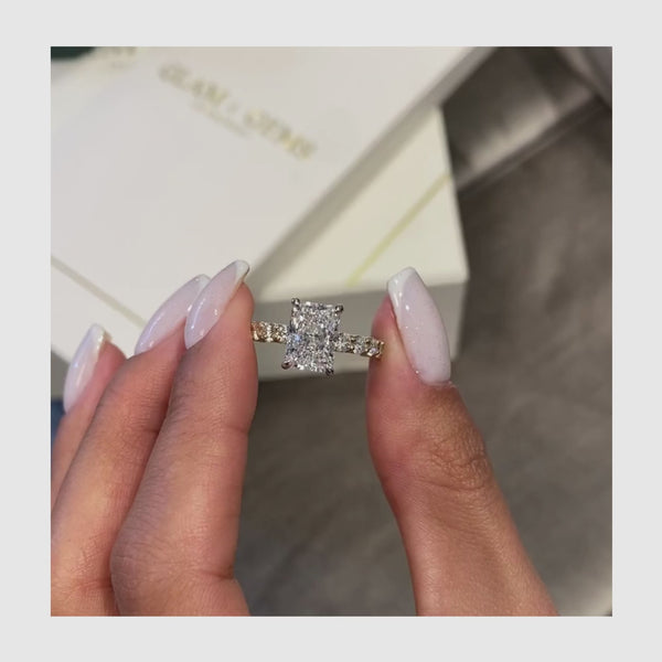 Dulce - Radiant Cut 3.58 Carat Diamond Engagement Ring