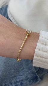 Diamond Bangle Bracelet 0.8 ct Yellow Gold