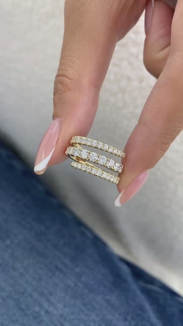 Diamond Band Ring 1.5 ct Yellow Gold