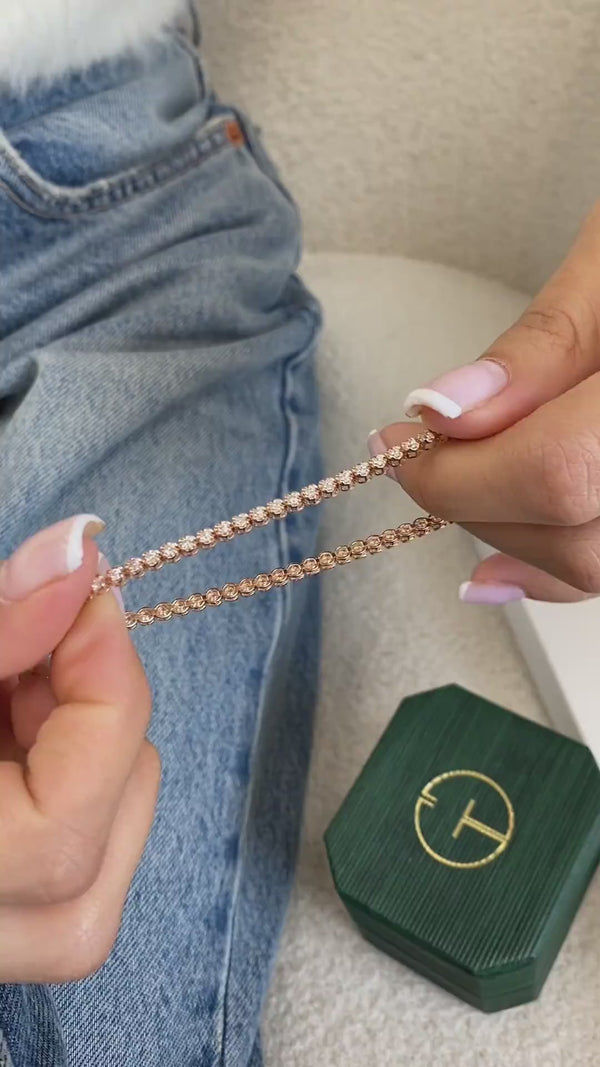 Diamond Tennis Bracelet 1.70 ct Rose Gold