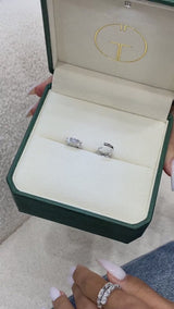 Diamond Huggie Earrings 1.3 ct White Gold
