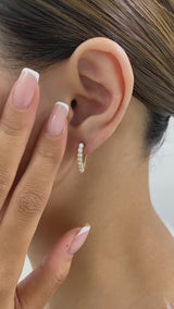 Diamond Hoop Earrings 0.7 ct Yellow Gold