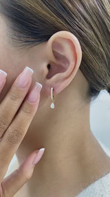 Diamond Dangle Earrings 0.8 ct Yellow Gold