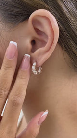 Diamond Hoop Earrings 3.2 ct Rose Gold