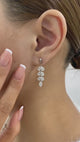 Marquise and Pear Drop Earrings 4.1ct TCW, White Gold 14K