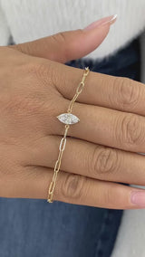 Diamond Chain Bracelet 0.8 ct Yellow Gold