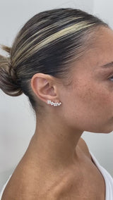 Diamond Climber Earrings 1.9 ct Rose Gold