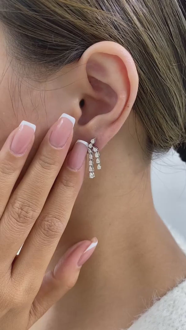 Diamond Drop Earrings 1 ct White Gold