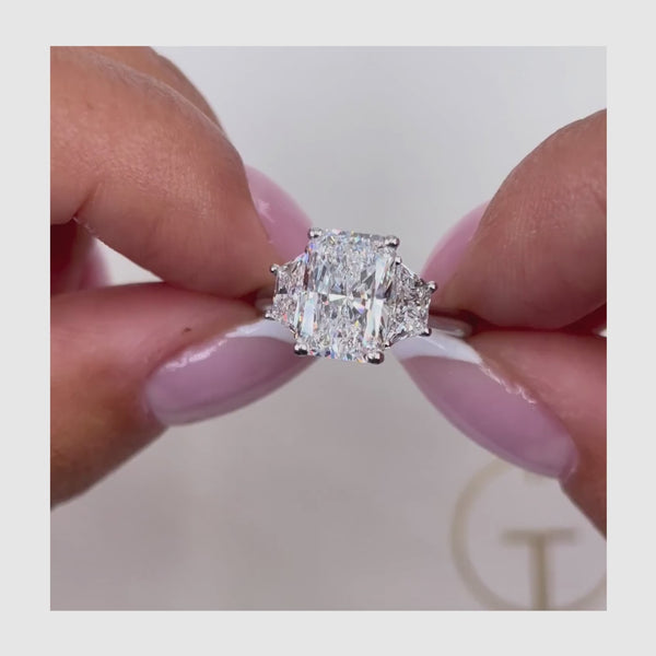 Chanel 3 Stone Diamond Engagement Ring, White Gold 18K