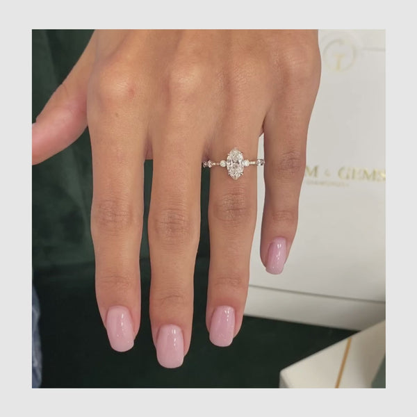 Martha Pave Diamond Engagement Ring, White Gold 18K