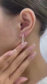Diamond Hoop Earrings 1.2 ct Rose Gold