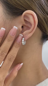 Diamond Hoop Earrings 3.2 ct White Gold