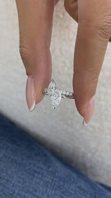 Diamond 2 Stone Ring 1.38 ct White Gold