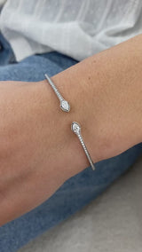 Diamond Bangle Bracelet 0.55 ct White Gold