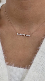 Diamond Bar Necklace 1.1 ct Rose Gold