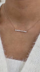 Diamond Bar Necklace 1.1 ct Rose Gold