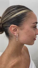 Diamond Dangle Earrings 1 ct White Gold