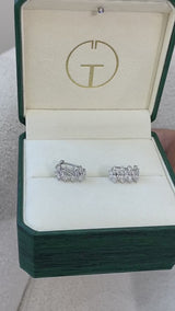 Diamond Hoop Earrings 3.1 ct White Gold