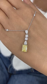 Diamond Pendant Necklace 3.8 ct White Gold