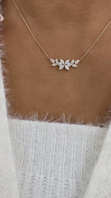 Diamond Bar Necklace 1.5 ct Yellow Gold