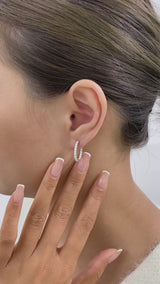 Diamond Hoop Earrings 0.7 ct White Gold