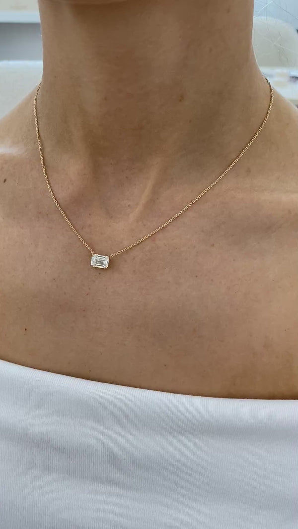 Diamond Pendant Necklace 2 Ct Yellow Gold