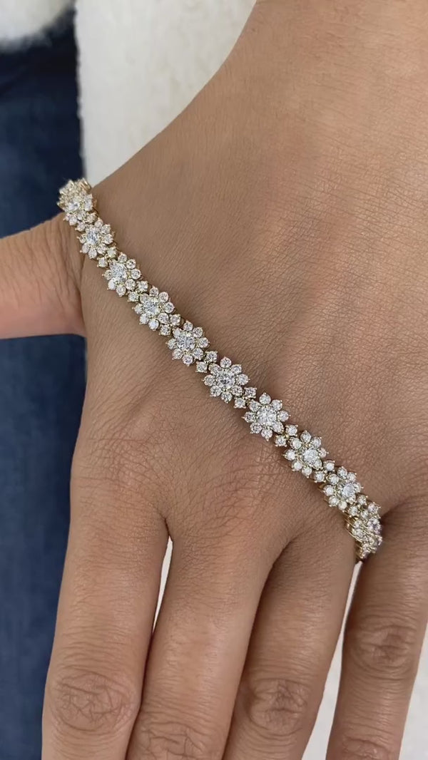 Diamond Tennis Bracelet 6.69 ct Yellow Gold