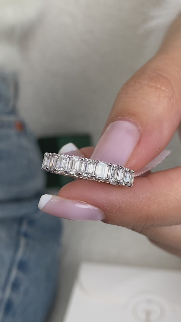 Diamond Eternity Ring 4 Carat White Gold 14K