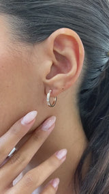 Diamond Hoop Earrings 0.8 ct Rose Gold