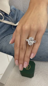 Bar Engagement Ring 12 Carat White Gold