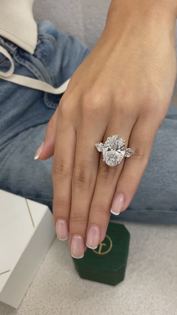 Bar Engagement Ring 12 Carat White Gold