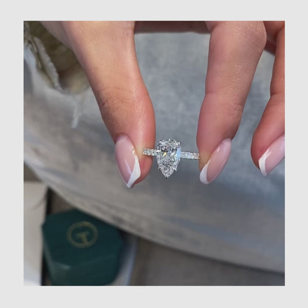Tiana Pave Diamond Engagement Ring, White Gold 18K