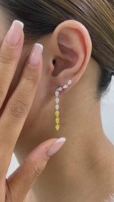 Diamond Drop Earrings 3.1 ct White Gold