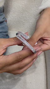 Diamond Bangle Bracelet 6.6 ct White Gold