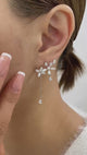 Jasmine Diamond Climber Earrings, 14K Gold
