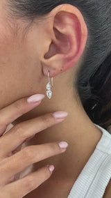 Diamond Dangle Earrings 1.9 ct White Gold