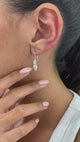 Diamond Dangle Earrings 1.9 ct White Gold