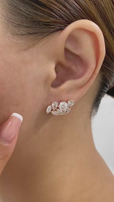 Bubbles Diamond Climber Earrings, 14K Gold