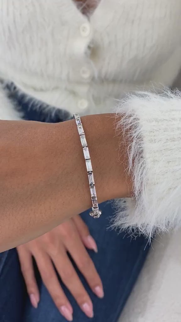 Diamond Tennis Bracelet 5.85 ct TCW, White Gold