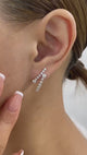 Round Drop Earrings 1.5ct TCW, White Gold 14K
