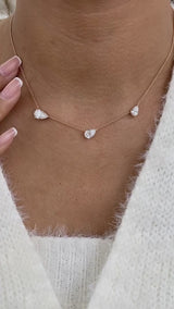 Diamond Pendant Necklace 3.2 ct Rose Gold