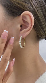 Diamond Hoop Earrings 4.2 ct Yellow Gold