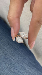 Toi et Moi Diamond Ring, 14K Gold