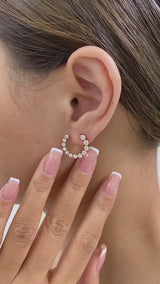 Diamond Half Hoops Earrings 1.6 ct Rose Gold