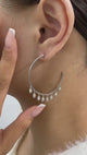 Diamond Hoop Earrings 1.8 ct White Gold