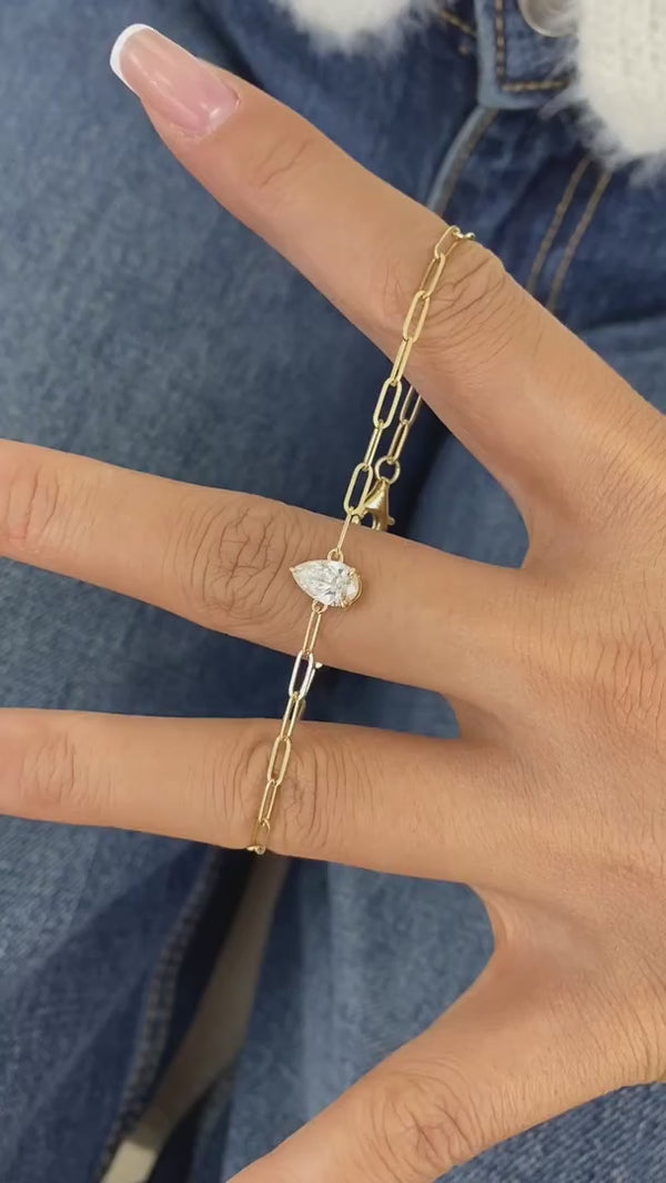 Diamond Chain Bracelet 0.8 ct Yellow Gold