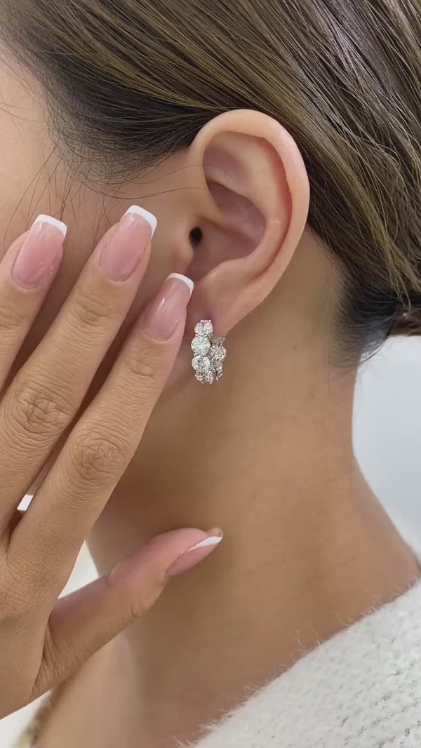 Diamond Hoop Earrings 6.6 ct White Gold